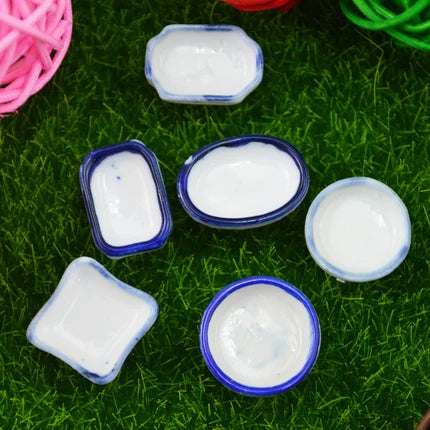 assorted shapes ceramic mini ant feeders water food bowls 5 piece set