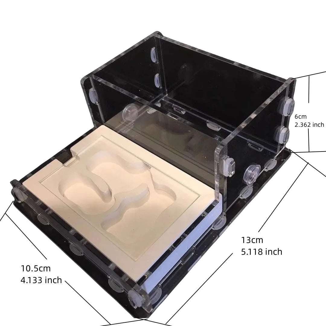 DIY plaster ant nest components plastic frame and acrylic cover disassembled