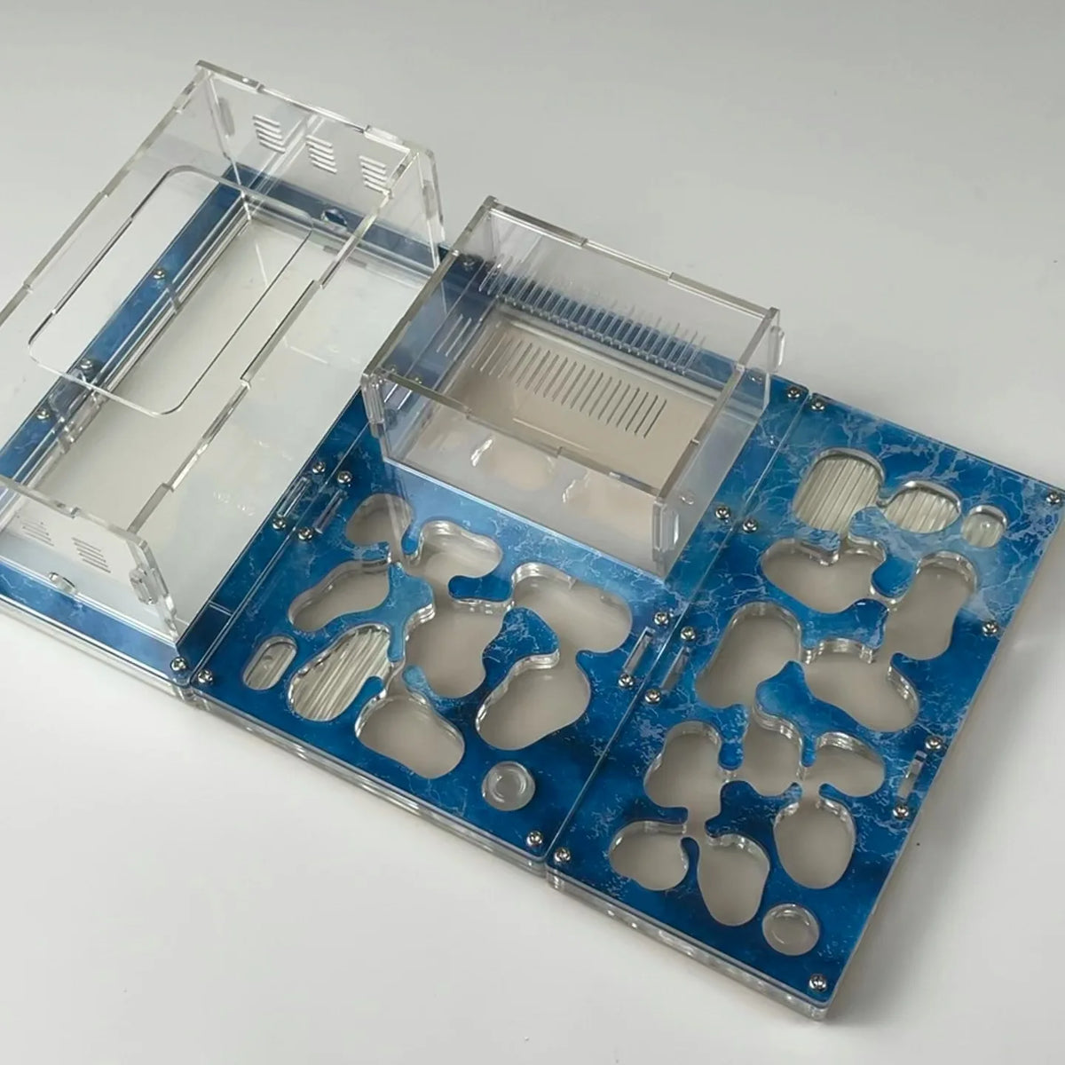 Modular Ant Farm Formicarium with Expansion Ports, Acrylic + Concrete