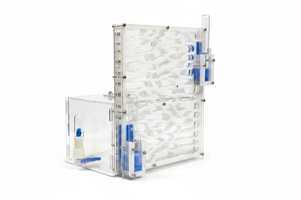 Flat-packed acrylic ant farm components before DIY assembly