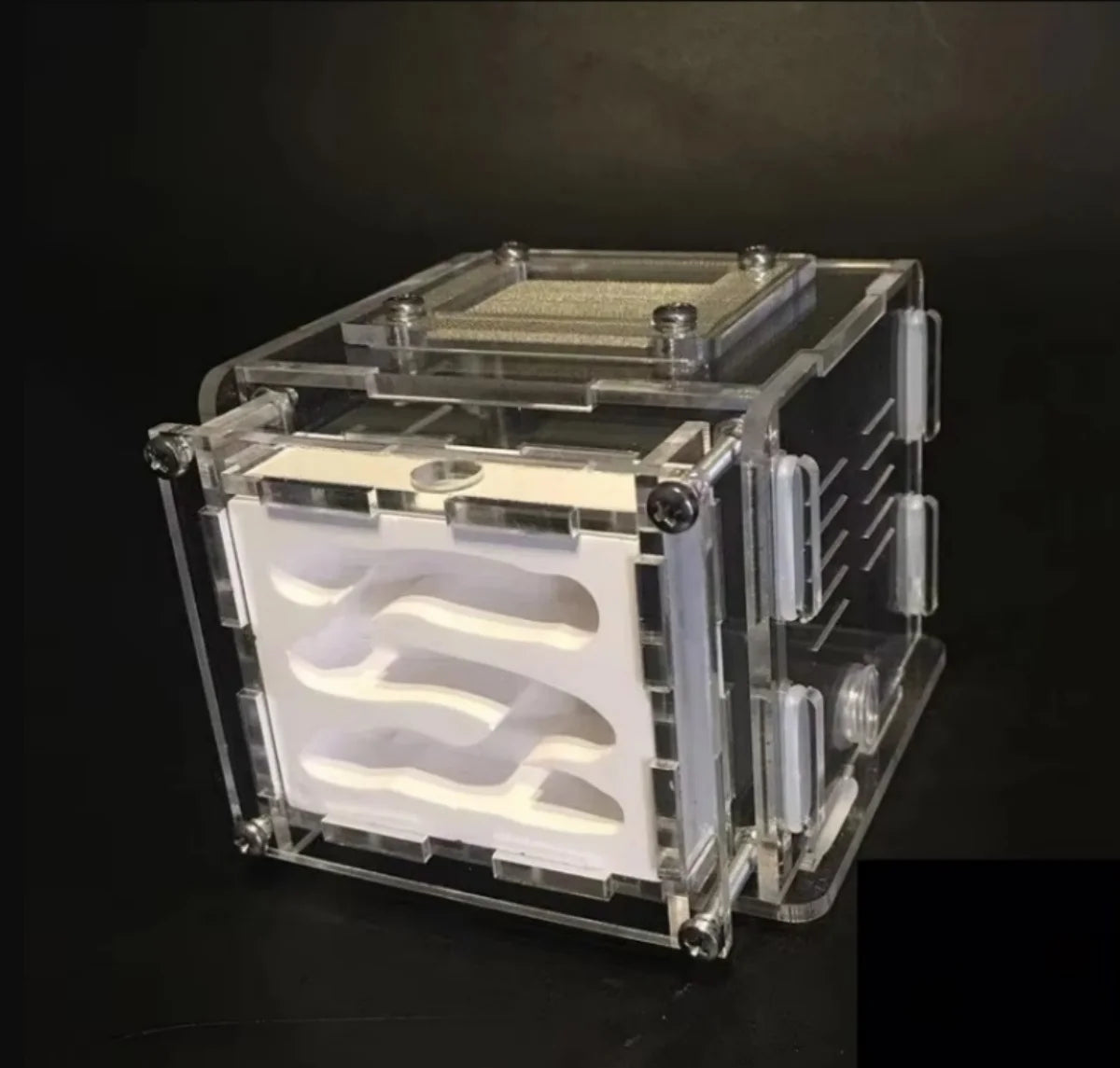 DIY ant farm assembly steps, snap-fit acrylic panels, no tools required