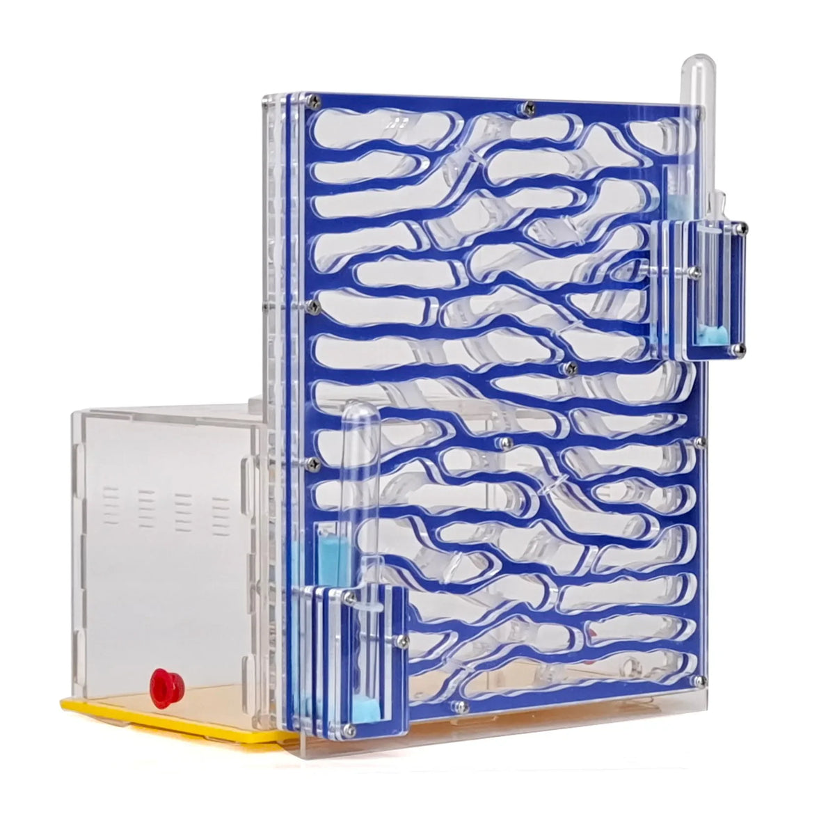 Semi-permeable powder acrylic ant castle with hydration port detail