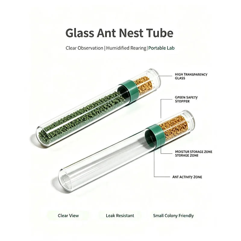 Gypsum ant test tube 15x150mm showing moisture condensation on glass wall interior