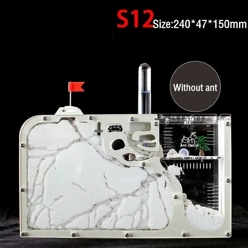 S12 large acrylic ant farm with feeding area, expanded working zone for bigger colonies