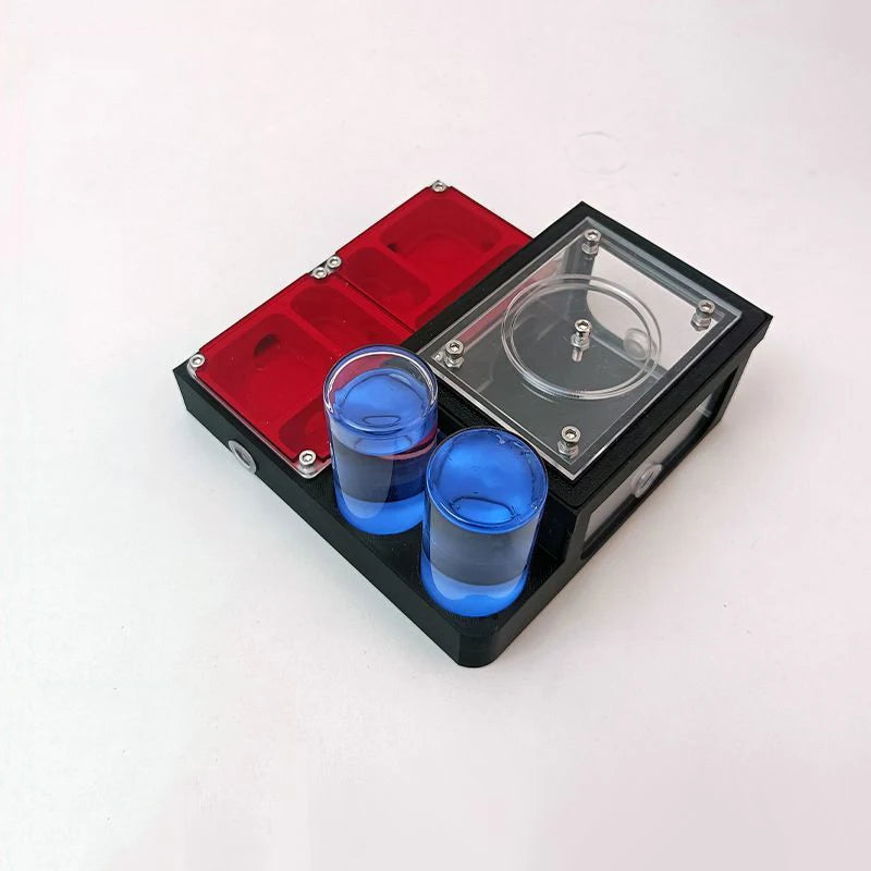 Ant farm villa components laid out before self-assembly, no tools required