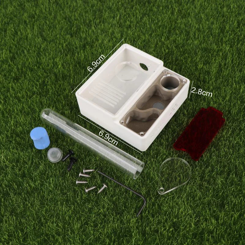 Pink color variant of the 3D printed beginner ant farm nest, 6.9 cm square footprint