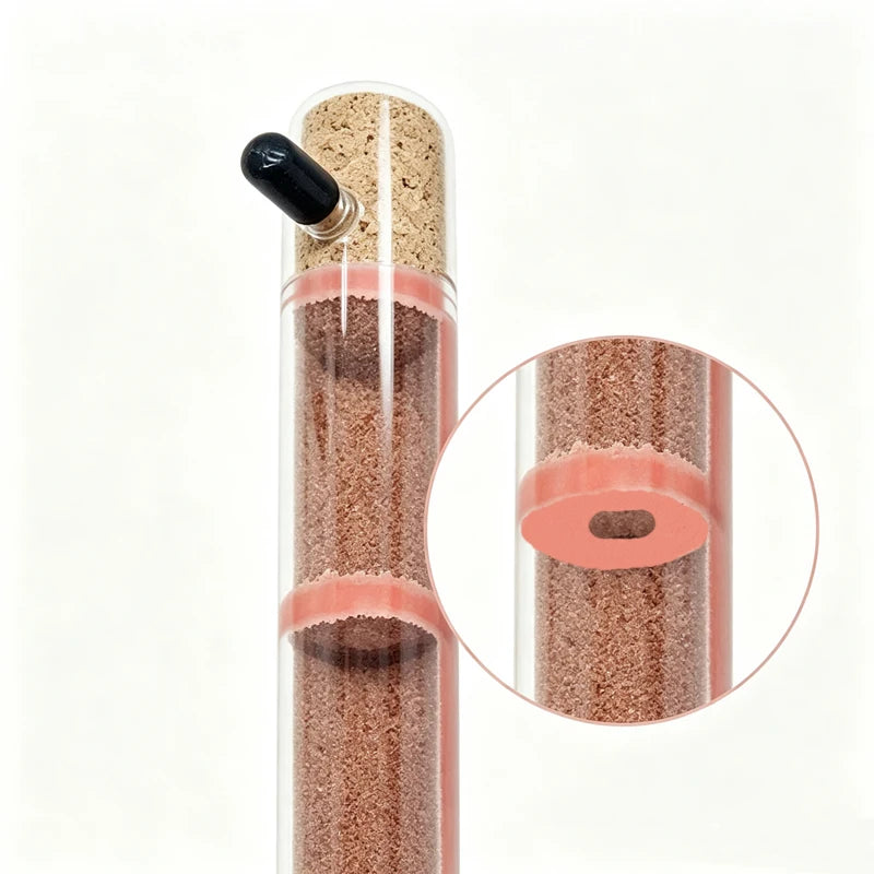 Five size variants of bamboo test tube ant nest from 15 mm to 30 mm diameter