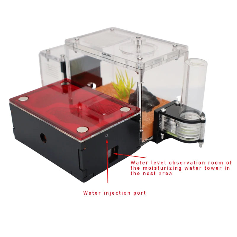 18 ml water tower module for concrete ant farm with caliber port and refill indicator