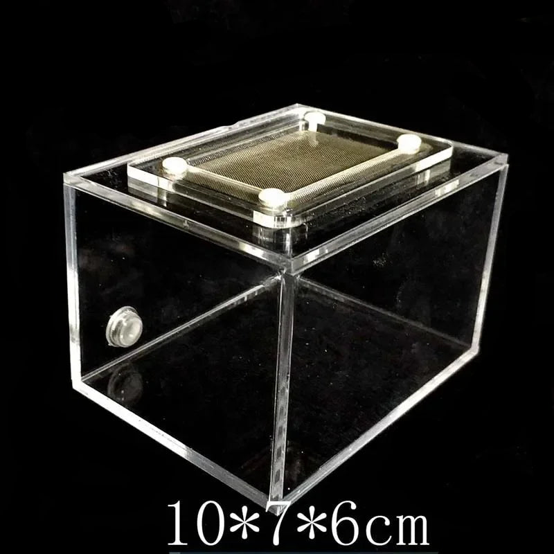 10mm expansion port detail on acrylic ant feeding box for modular tubing connection