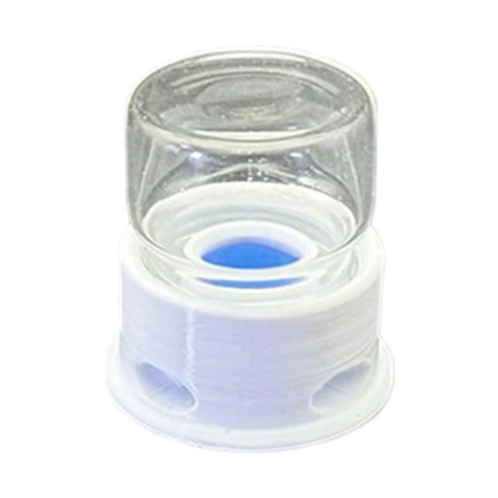 Side profile of transparent ant water feeder showing leakproof base and smooth walls