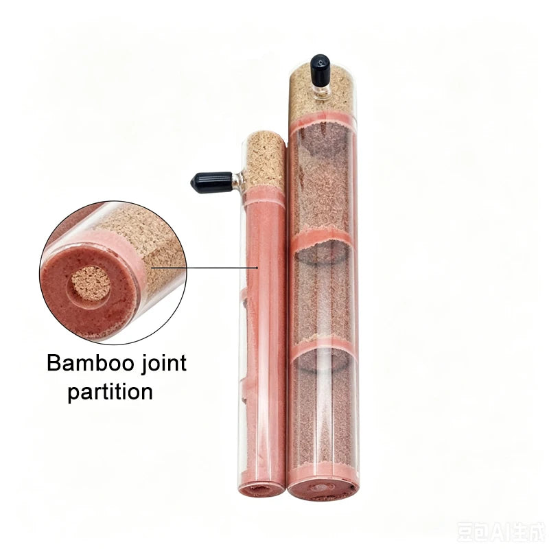 Bamboo founding tube 20x200 mm with plaster core for mid-size ant queen species