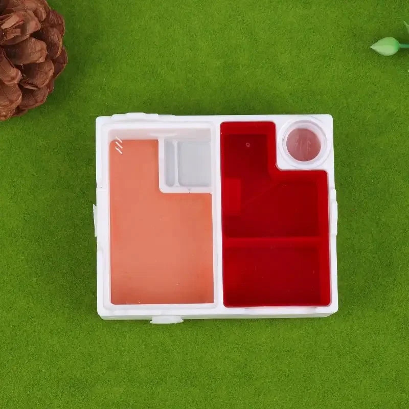 Flat ant farm disassembled components showing chamber separation design