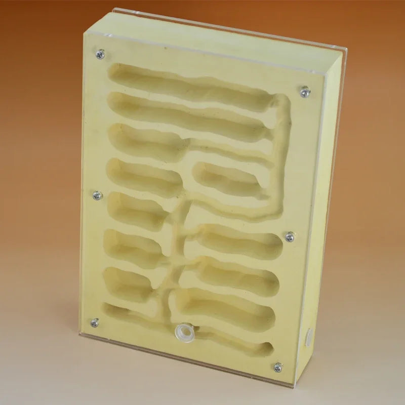 Gypsum ant nest improved version 203x141mm, side profile showing 43mm depth and channel detail