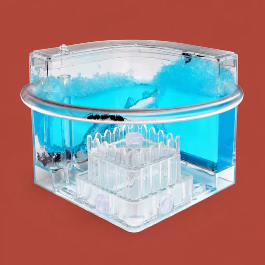 Ant Workshop roller coaster ecology sand nest habitat in blue, front view