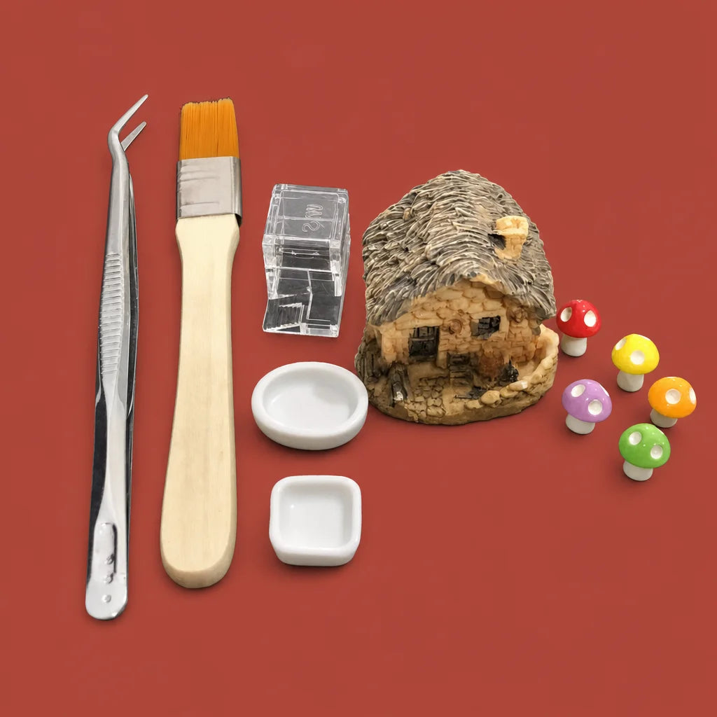 Ant farm toolkit with water feeder, food feeder, tweezers and decoration set in acrylic