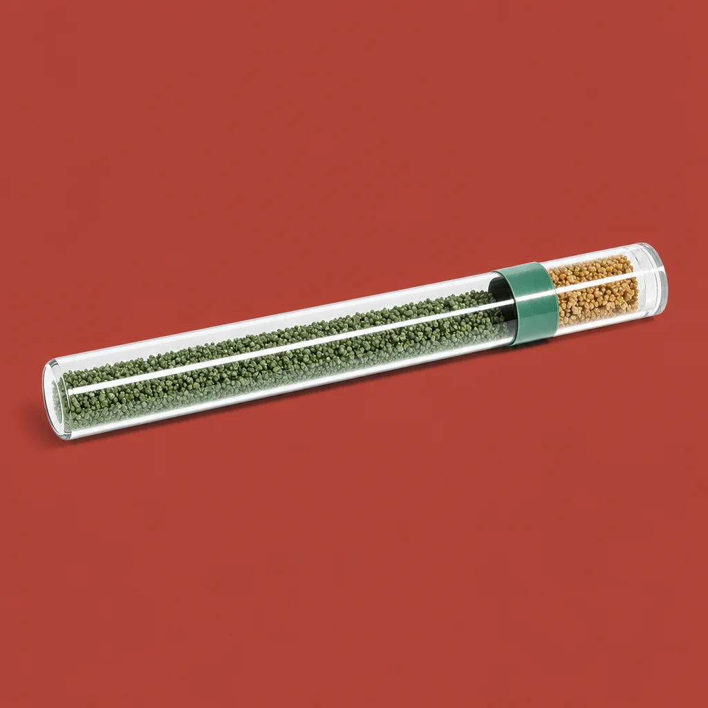 Gypsum ant nest test tube 15x150mm green floor variant packshot on white background
