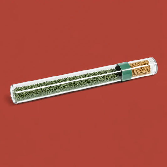 Gypsum ant nest test tube 15x150mm green floor variant packshot on white background