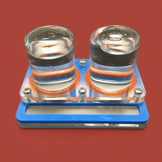 Dual tower ant farm water feeder in white acrylic, 30 ml reservoir, front view
