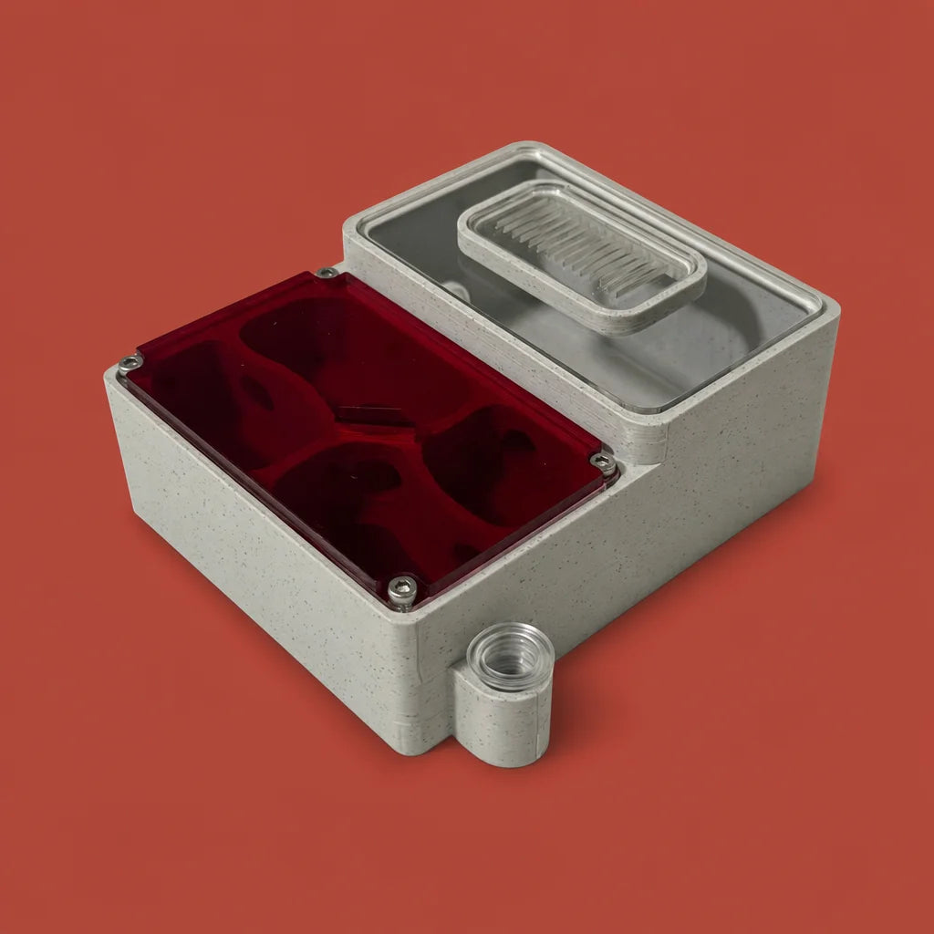 EXOPETO 3D-printed PLA ant nest with acrylic lid, full packshot on white background